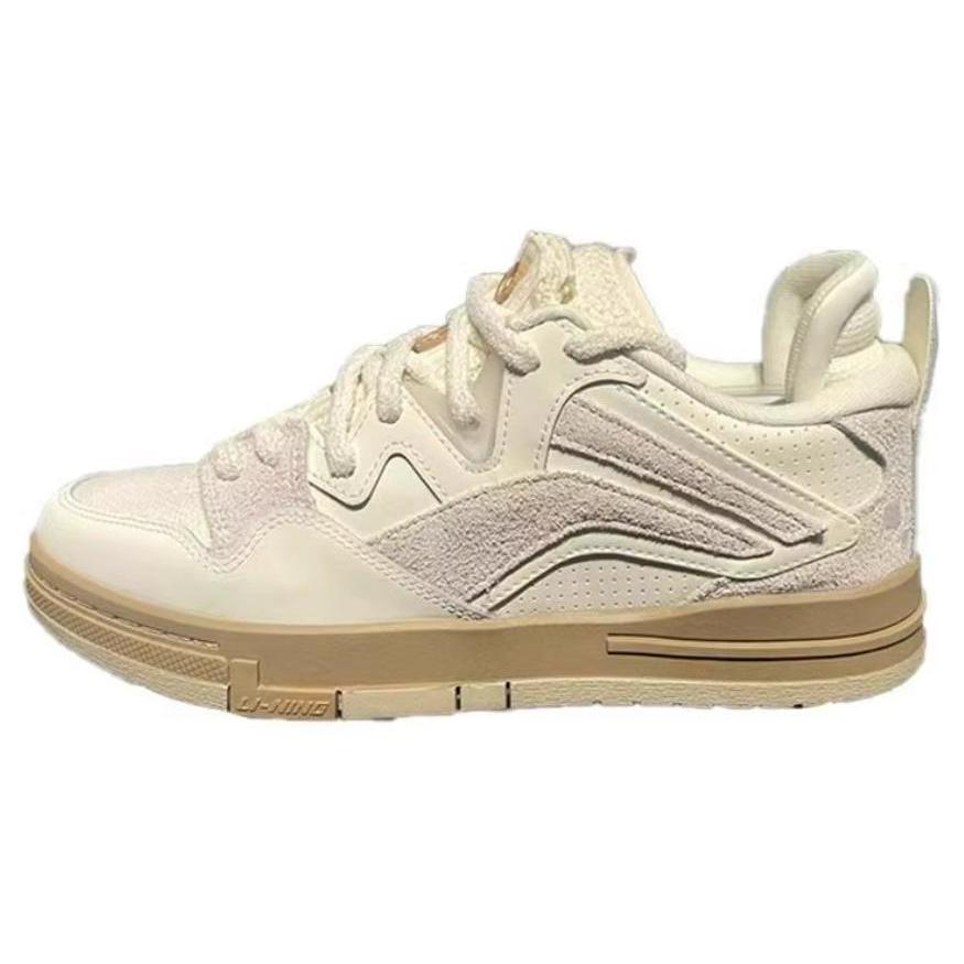 

Li Ning Wave Comfortable And Trendy Slip Resistant Abrasion Resistant Low top Skateboard Shoes Men s Ecru AECT075-3 44