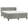 3127553 vidaXL Lit à sommier tapissier et matelas Gris clair 140x200cm Velours