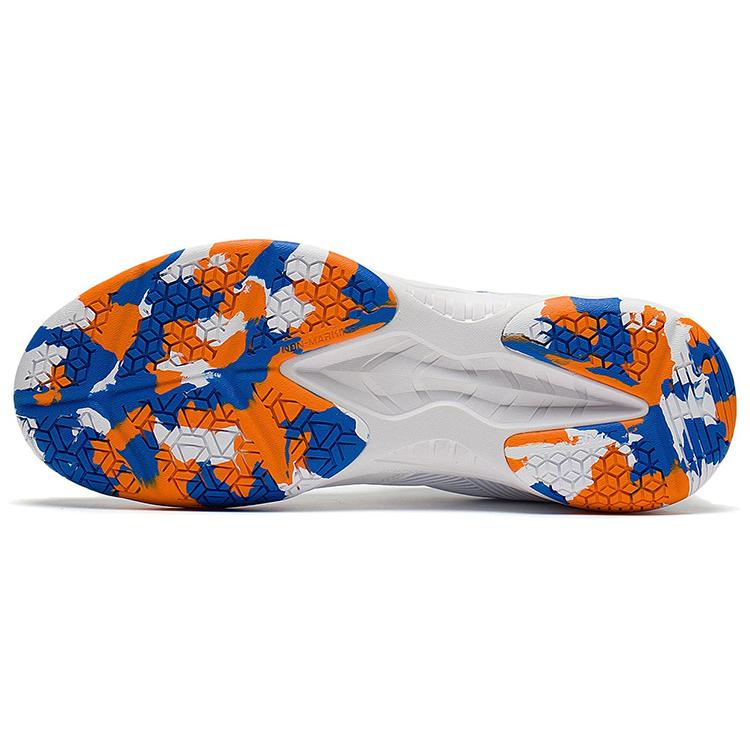 New LiNing Sound Waves 2 Generations Cushioned Slip Resistant Abrasion Resistant Low Top Badminton Shoes Unisex White Blue AYTS016-6