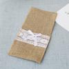 Lace-Trimmed Burlap Cutlery Bag for Weddings & Festivals - DIY Handmade Jute