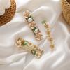 Pear Flower Series Hairpin Sweet and Cute Shell Flower Pearls Side Clip Green Leaf Spring Clip Duck Hairpin Hair Accessories