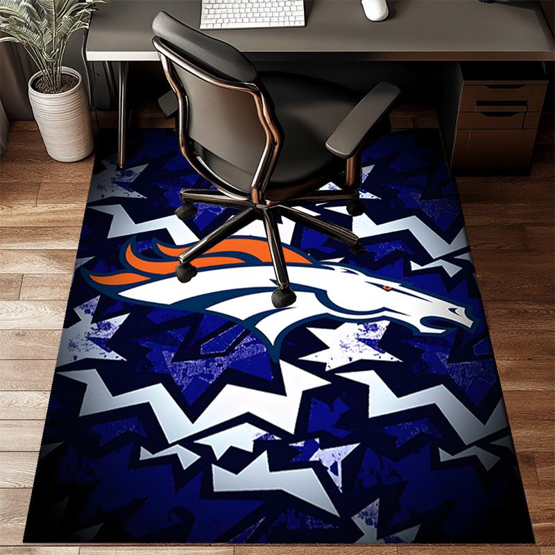 Denver Broncos Logo Rug Game Carpet, Floor Mat for Bedroom Living Room Entryway Rug, Home Decor Idea Gift for Christmas Birthday
