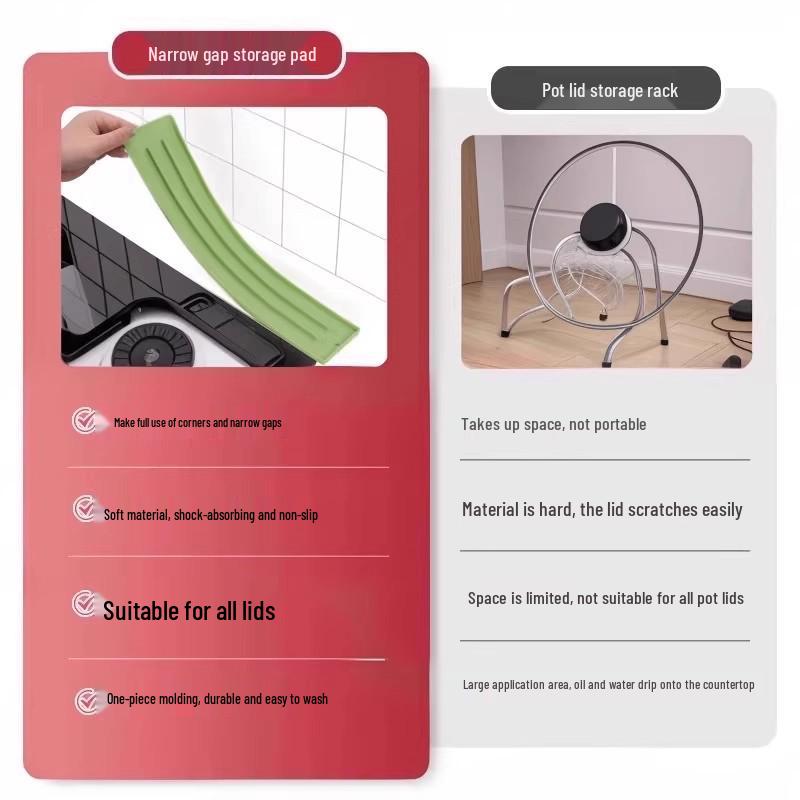 Silicone Pot Lid Rest & Non-Slip Draining Mat for Kitchen Countertops