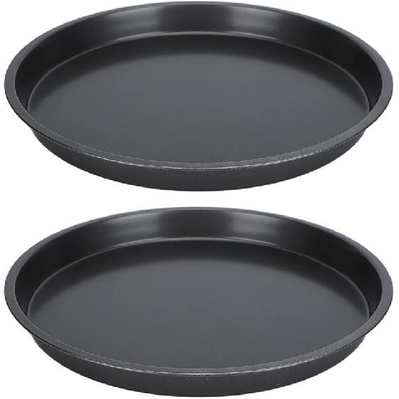 2Pcs Pizza Pan, 6in/9in/10in/12in Deep Dish Round Pizza Pan for Oven, Non Stick Thickened Carbon Steel Baking Pan for Home Kitchen, Dishwasher