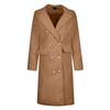 Moda Donna Nuovo Cappotto di Lana a Maniche Lunghe con Revers Monocolore Medio e Lungo