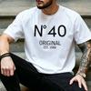 Vintage Distressed No 40 Est 1986 Graphic T Shirt Unisex 40th Birthday Casual Short Sleeve Street Tee