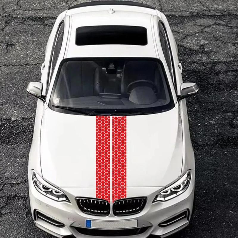 2PCS Honeycomb Graphics Car Engine Hood Stickers Racing Car Body Vinyl Decals Self-adhesive Auto Decoration Stickers Accessories