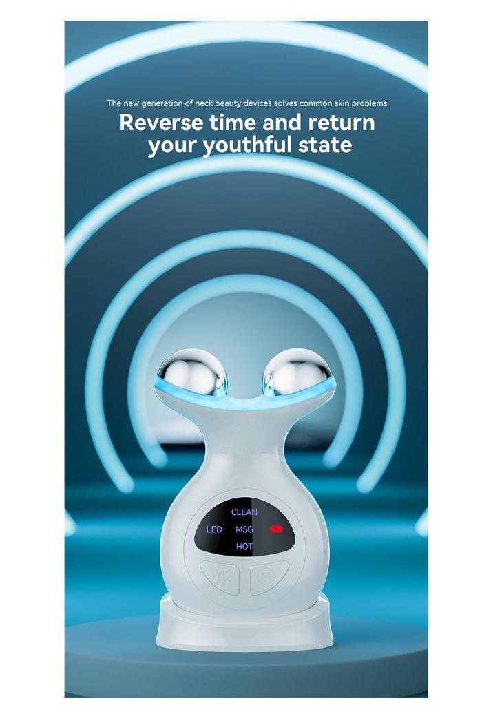 Multifunctional Neck & Face Beauty Massager with LED Light Therapy