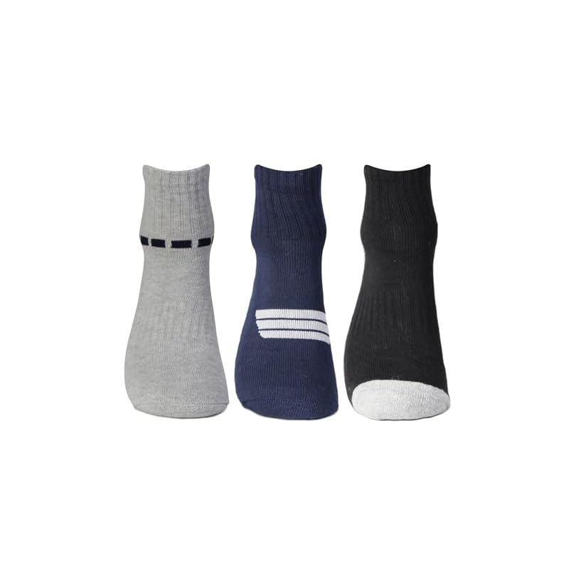 Bonjour Men' Performance Cushioned Socks | Ankle Length Sports Socks For Men' Po3