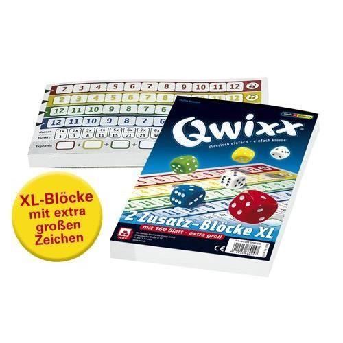 Unbekannt nsv – 4021 – qwixx Blocs additifs, Format XL Lot de 2 A 80 Feuilles – Jeu de dés 4021
