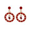 Women's Christmas Tree and Santa Pendant Earrings Set