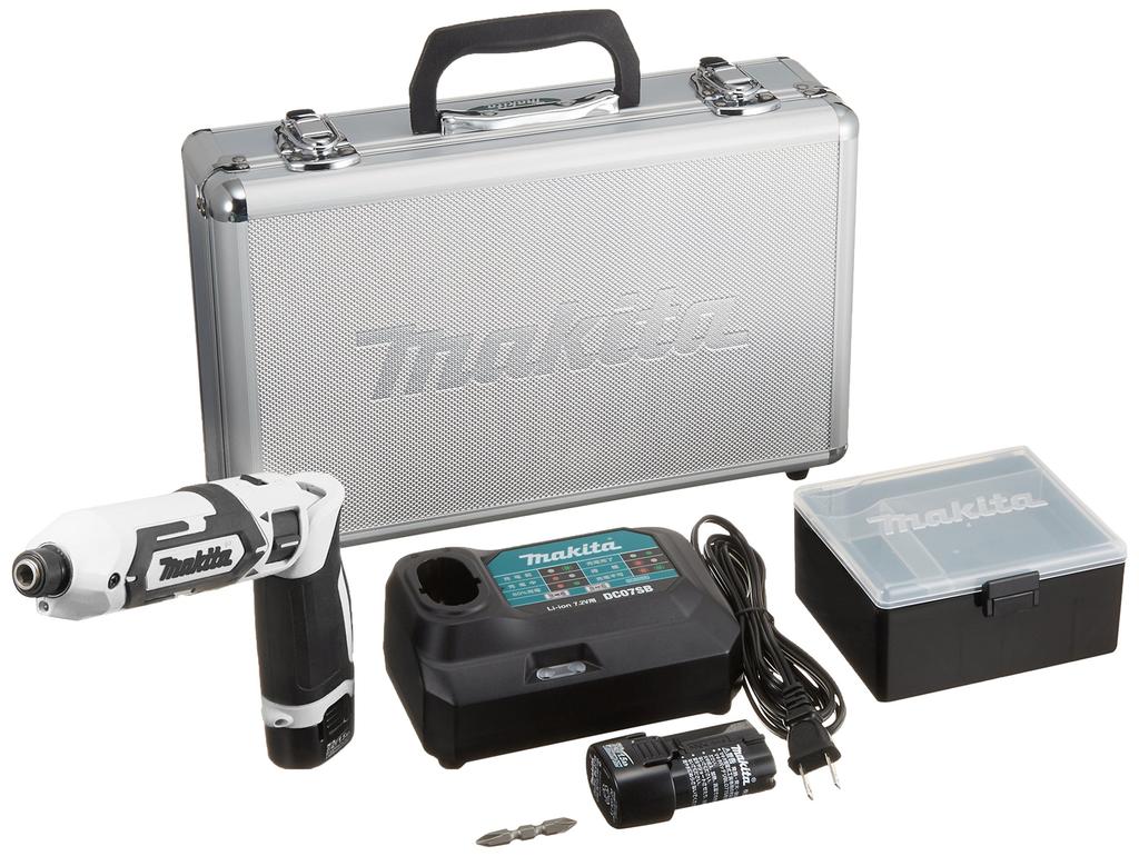 Makita TD022 White Impact Driver with 25Nm Two Batteries and Charger (7.2V) Pen-Style Torque, 1.5Ah (TD022DSHXW)