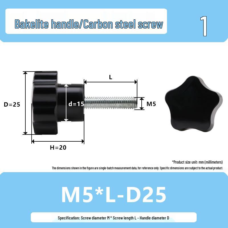 Bakelite Handle Mechanical Adjustment Screw with Rubber Hex Head (M5 M6 M8 M10)
