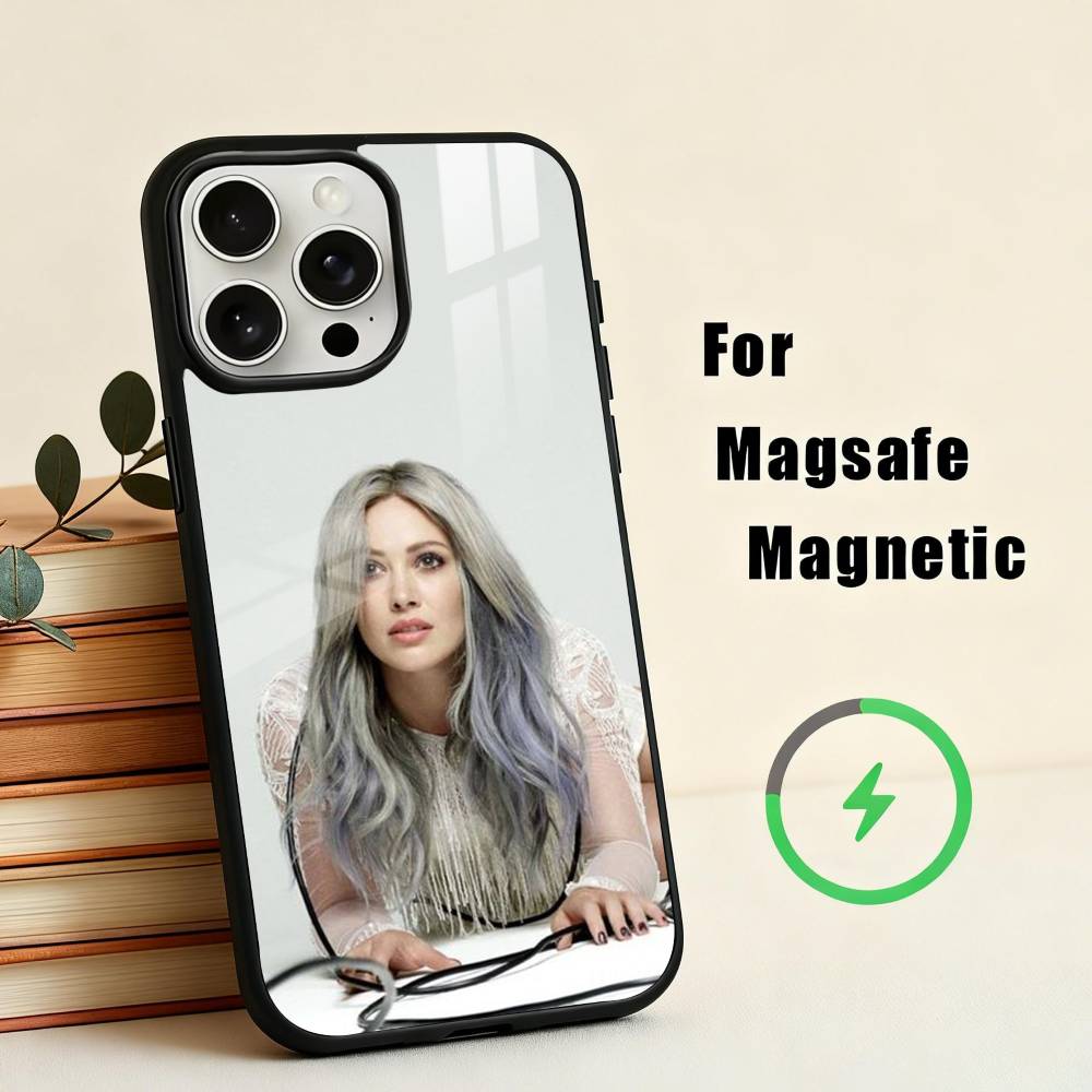 B-Breathe Out H-Hilary Ann D-Duff Telefoonhoesje Voor iPhone17,16,15,14,13,12,11 Plus,Pro Max Magnetisch Voor Magsafe Draadloos Opladen