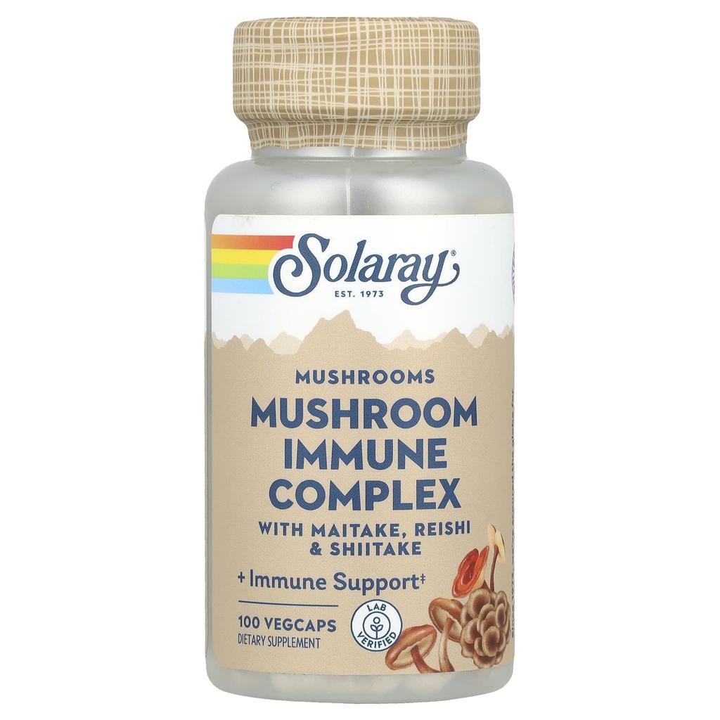 Mushroom Immune Complex with Leafy Mushrooms, Reishi Mushrooms & Shiitake Mushrooms, 100 Veggie Caps