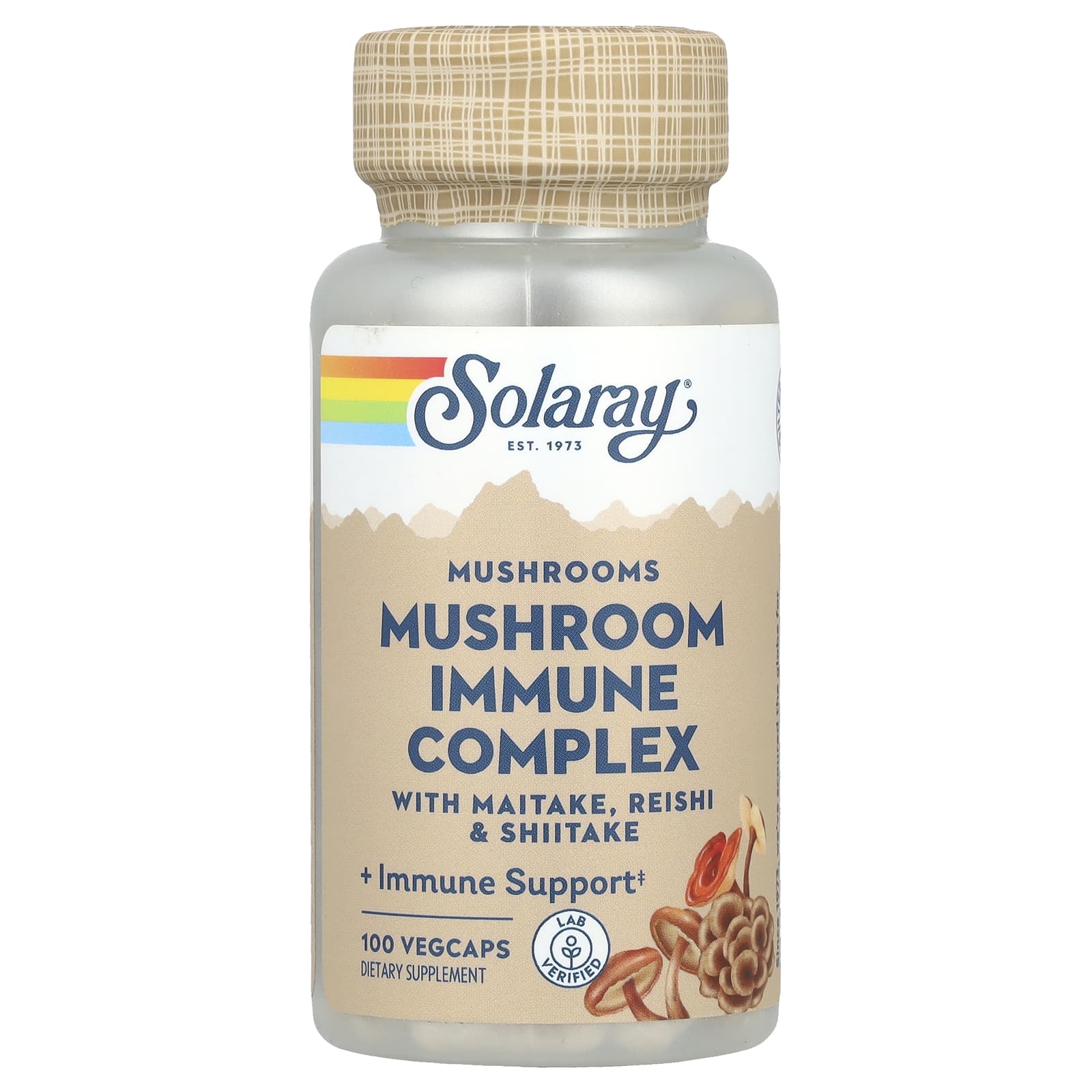 

Mushroom Immune Complex with Leafy Mushrooms, Reishi Mushrooms & Shiitake Mushrooms, 100 Veggie Caps