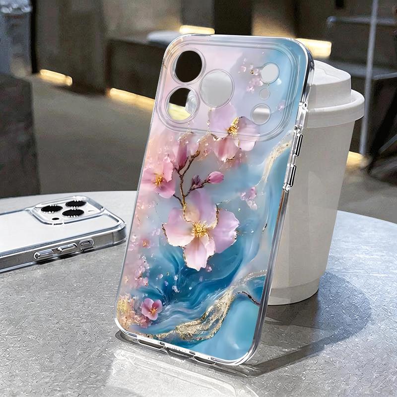 Golden Marble Pattern Phone Case For iPhone 17 Pro Max Coque iPhone 16 15 14 13 Pro Max 11 Clear TPU Silicone Soft Cover