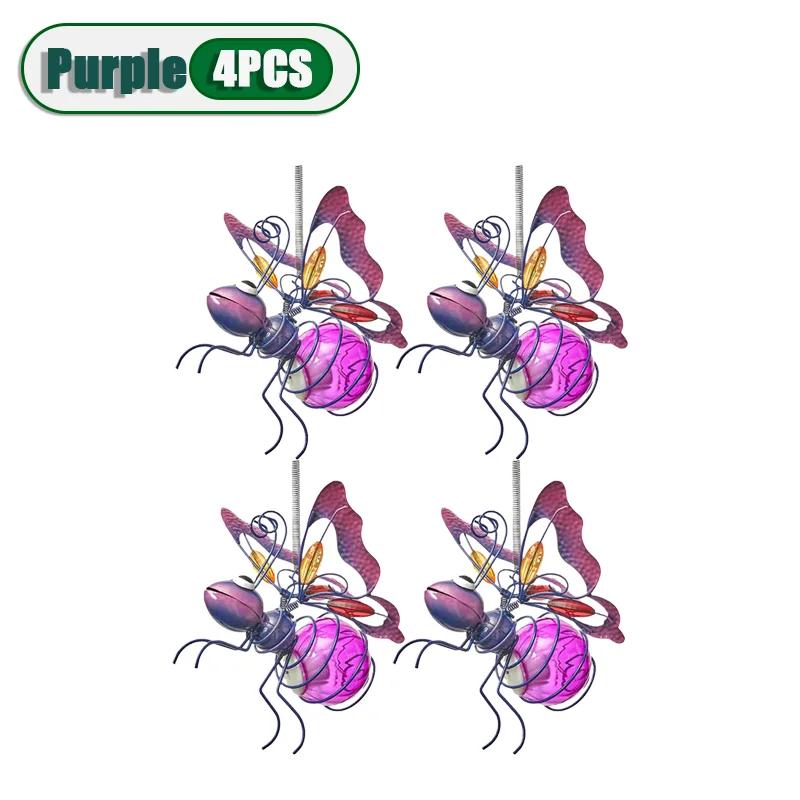 5PCS Solar-Powered Hanging Metal Ladybug Light  Garden Decor  Lady Sculpture with Bouncy Springs Summer Outdoor Art Decorations