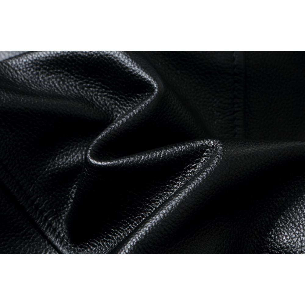 Chinese Size Long Men Leather Coat Genuine Soft Cow Leather Classic Double Breasted Turn Down Collar Leather Jackets For Men Clothing Autumn