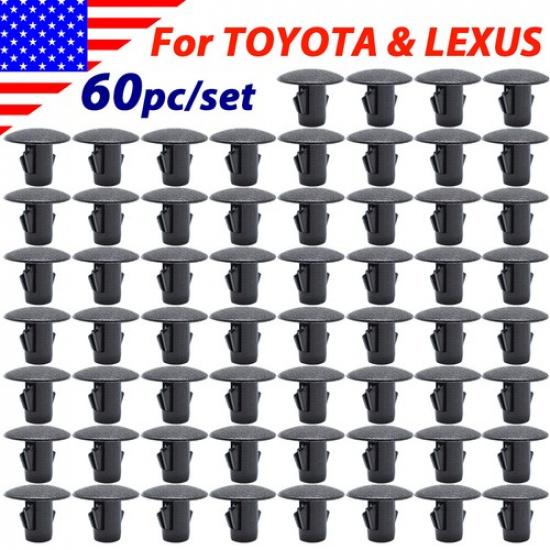 60Pcs Splash Shield Seals Clips Fender Mud Flaps Liners Aprons For TOYOTA LEXUS
