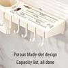 Miflame Wall-Mounted Kitchen Knife Holder & Storage Rack with 6 Hooks
