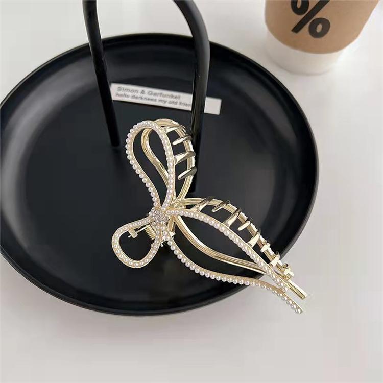 French Girl Hair Accessories Stylish With Rhinestone Hair Claw Bow Hair Claws for Womens