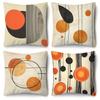Orange And Black Geometric Modern Art Pillowcasebedroom Living Room Sofa Home Decor Polyester Cushion Cover With Zipper