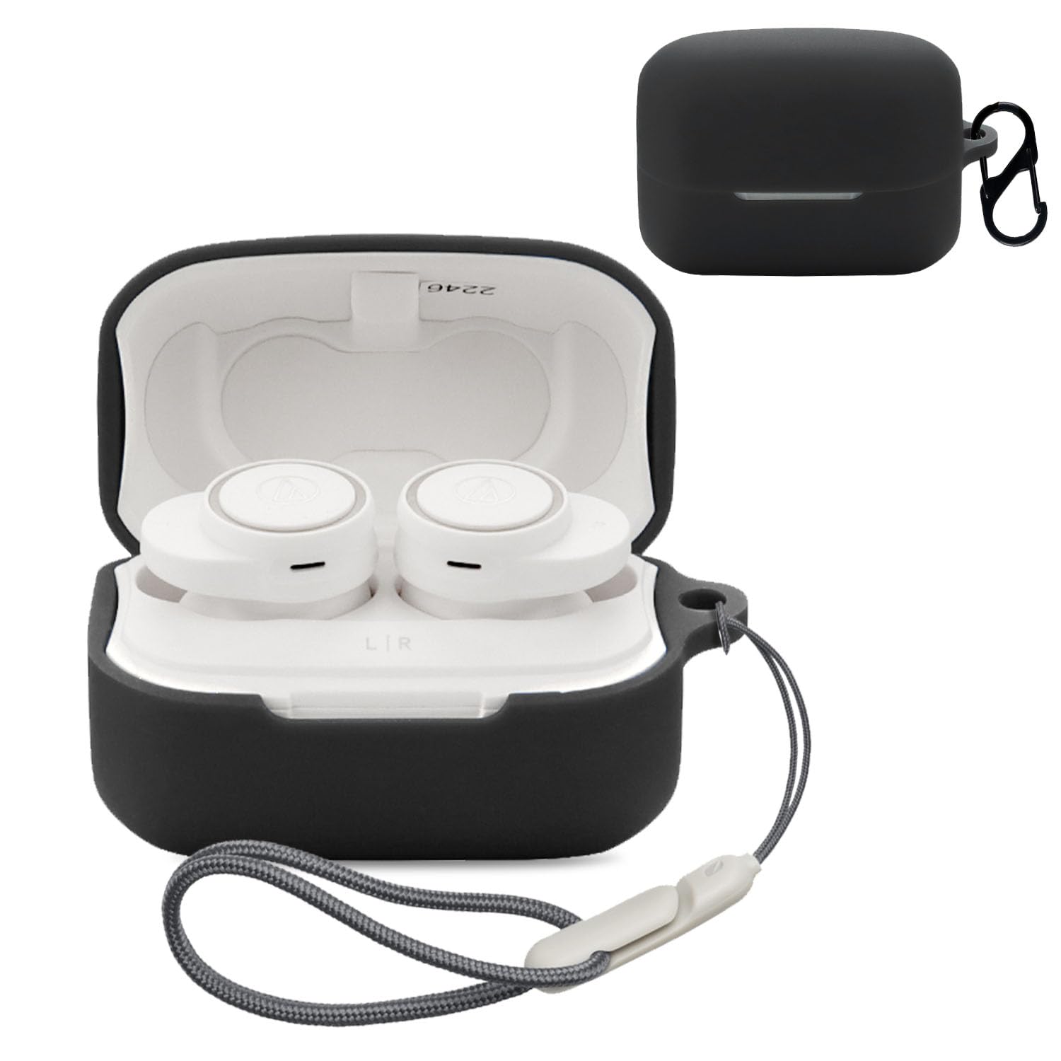 

Чехол для Audio-Technica ATH-CK1TW [RIGFUJUN] Защитный чехол с карабином, Защита от потери, Чехол для наушников, Защита от царапин, Ударопрочный,