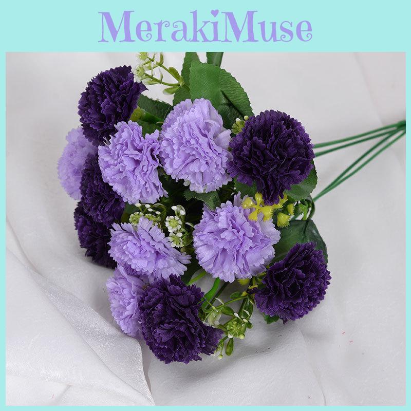 Artificial Carnation Bouquet With Silk Fabric For Home Decor And Photography Props