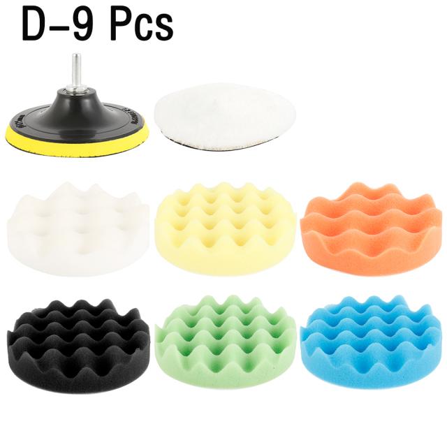 Car Polishing Sponge Pads Kit Buffing Waxing Foam Tool Polisher Machine Wax Pad for Removes Scratches Attachment Polishing Pad