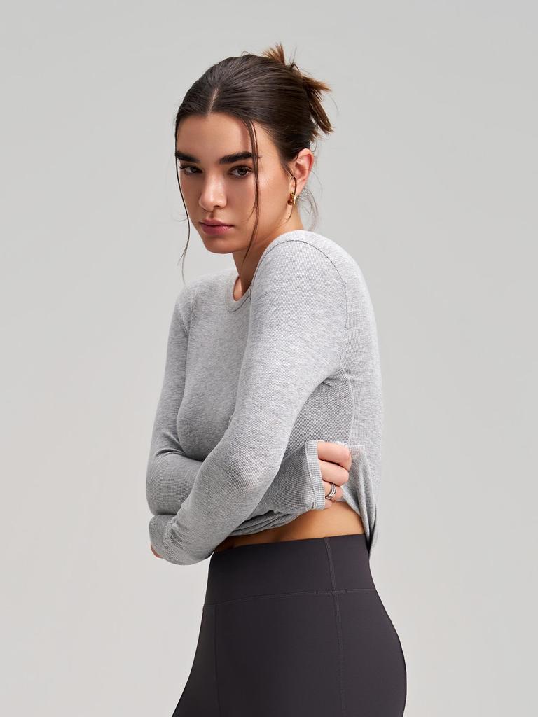 Premium High Elasticity Long Sleeve Yoga Top: Slimming & Stylish for Fitness, Running, and Casual Wear