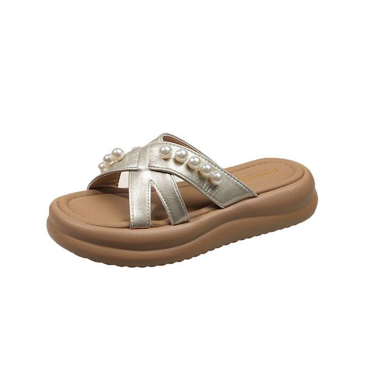 

Muffin thick-bottomed cool slippers women s outer wear 2025 summer new with skirt soft bottom heightening casual beach women s slippers 40 шампанского