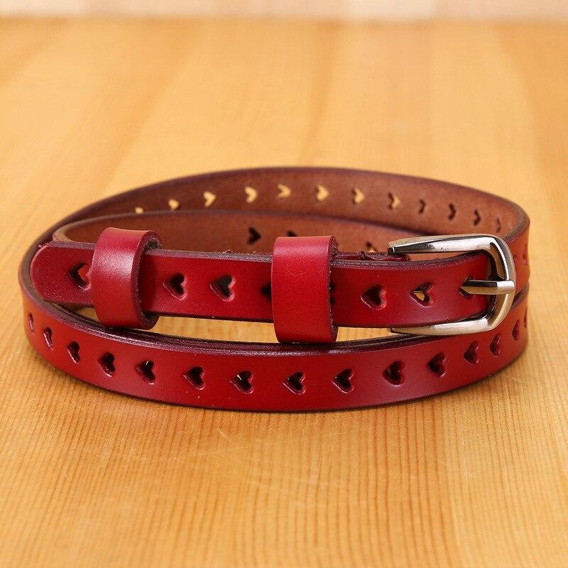 1.4cm Belts for Women Geniune Leather Casual Designer Fashion High Guality Love Heart Eyelet Grommet Belts Solid Color LB2222