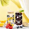 Niedliches Katzenmuster 3D-Druck 16oz Glasbecher Mason Einmachglas Wasserflaschen mit Bambusdeckel & Strohhalm Trinkglasbecher Soda Eiskaffeebecher