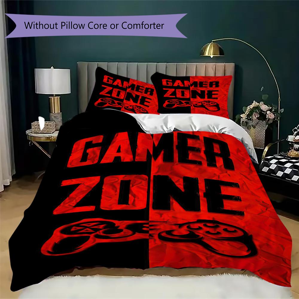 1PC Game Theme Bedding Quilt Set Quilt Cover Pillowcase Home Decoration Birthday Gift (1 * duvet cover + 2 * pillowcase, without core)A6