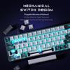 Abucow Mechanische Gaming Blaue Kabelgebundene Kompakte Blaue LED Austauschbare Kompatibel mit 60% Tastatur, Schalter, Tastatur, Hintergrundbeleuchtung, Schwarz/Graue Tastenkappen,