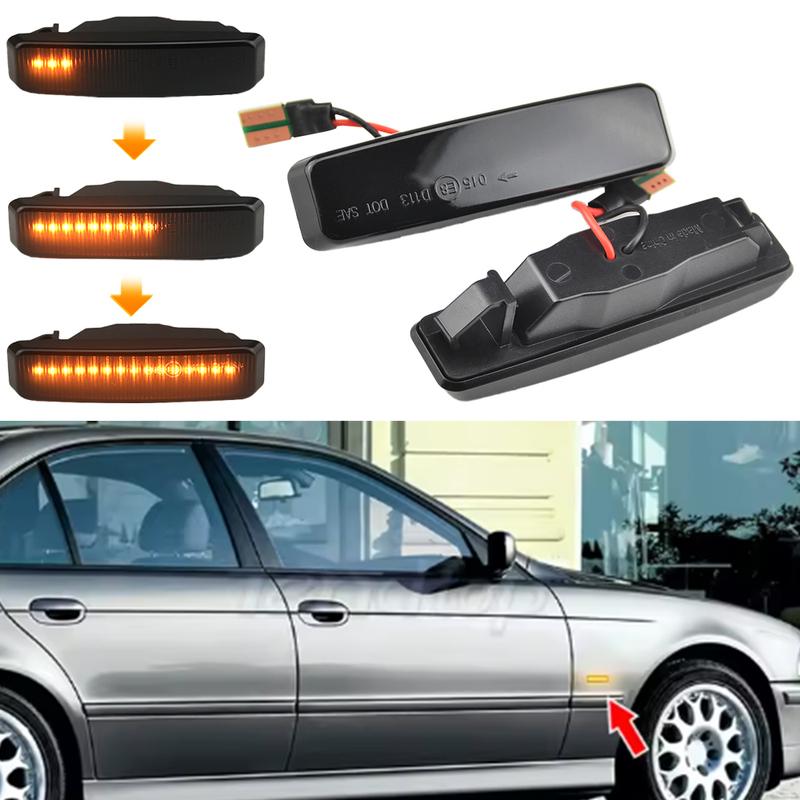 Side Marker LED Dynamic Turn Signal Light Flasher Flowing Water Blinker Flashing Light Fit For BMW 5 Series E39 (09.1995-06.2003