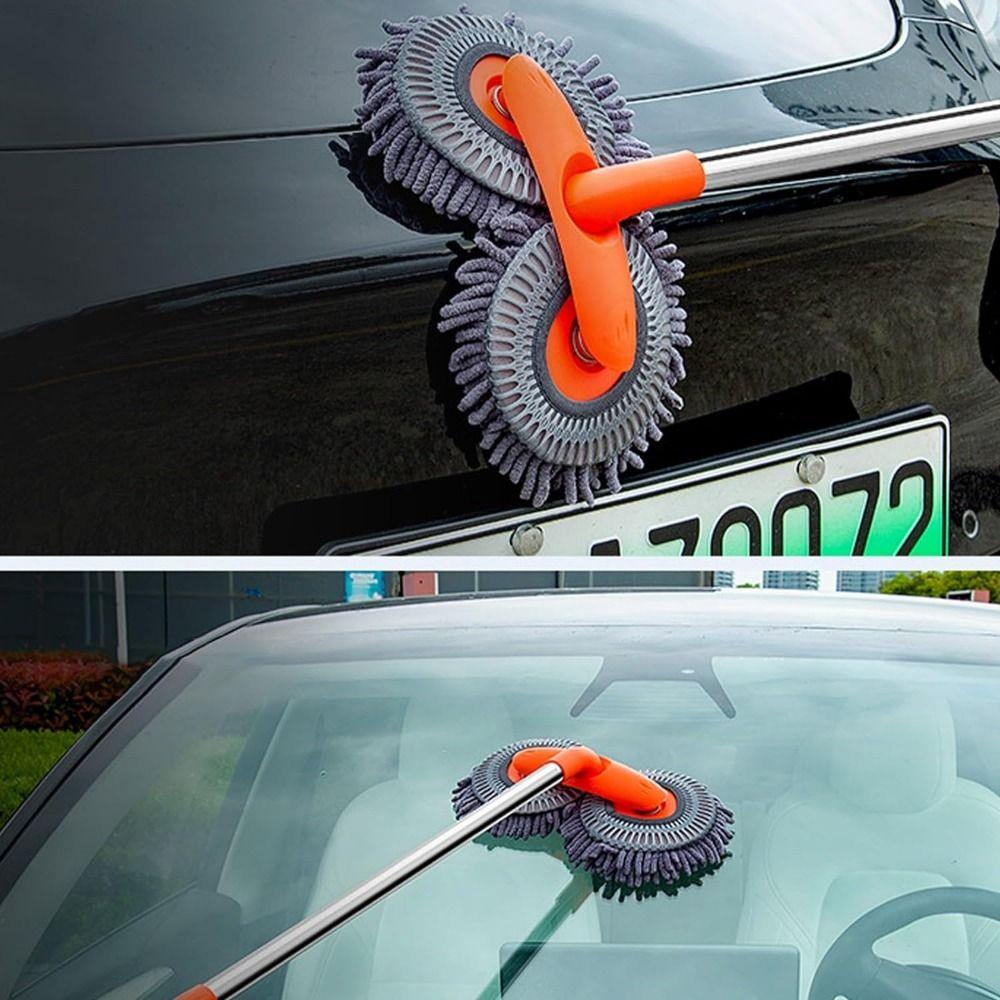 Long Handle Car Washer Mop Three-Section Telescopic Car Cleaning Kit Car Cleaning Brush  Roof