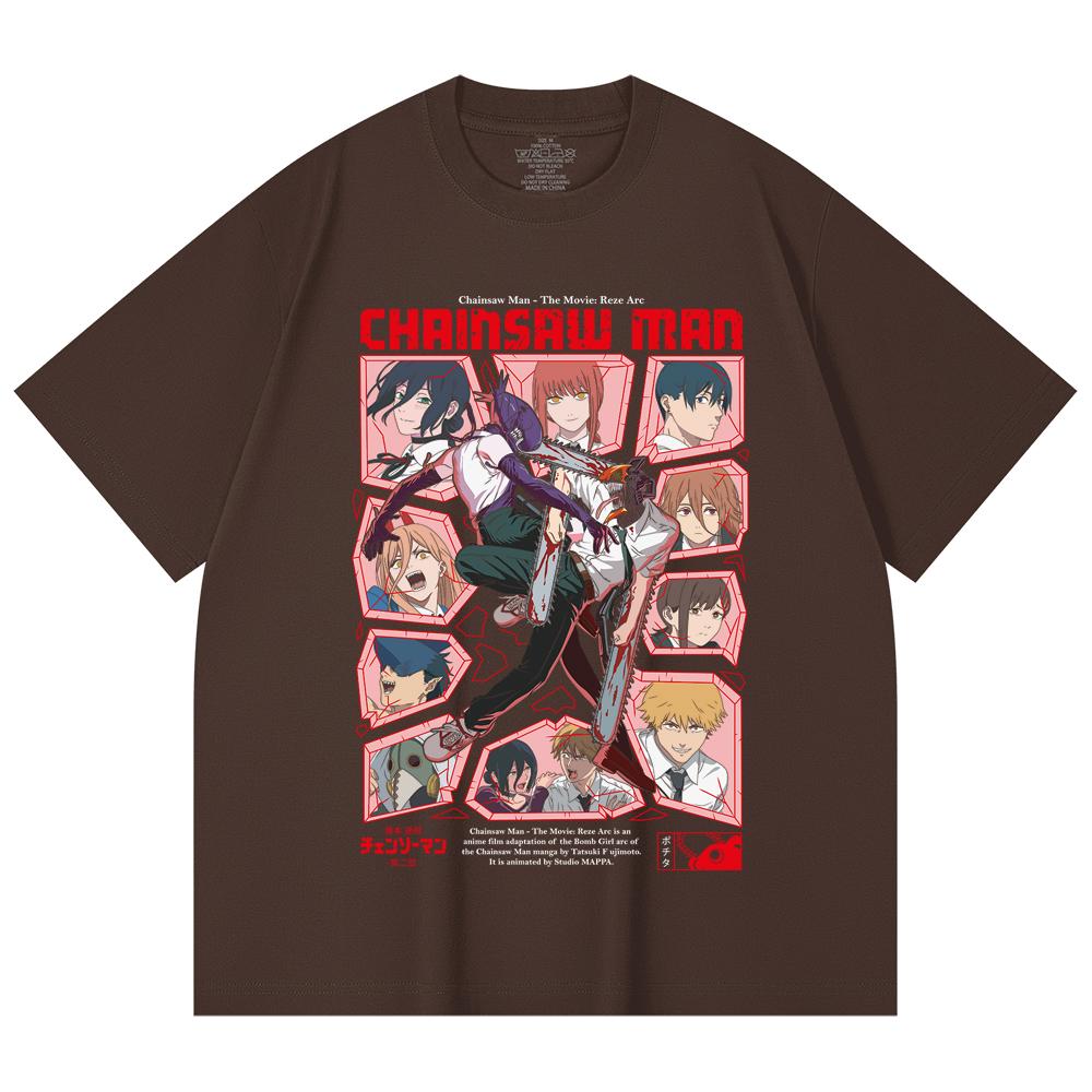 230 Gsm 100% Cotton Chainsaw Man V18 Reze Arc Print Unisex Heavy Cotton T Shirt