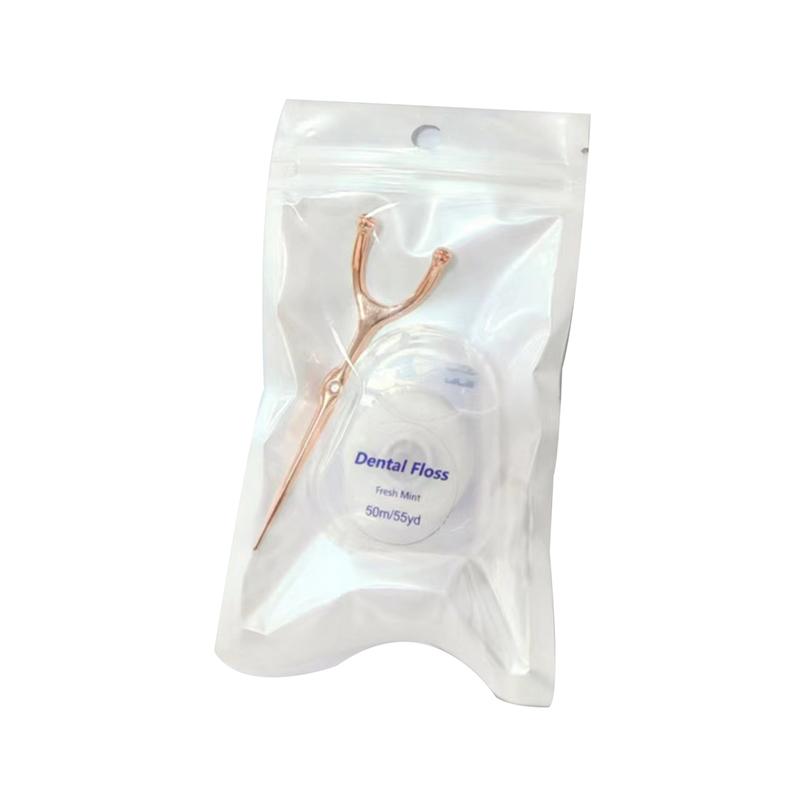 Edelstahl Zahnstocher Zahnseide Wiederverwendbar Für Y-förmigen Flossing-Halter Set Tragbar Umweltfreundliche Zahnreinigungswerkzeuge