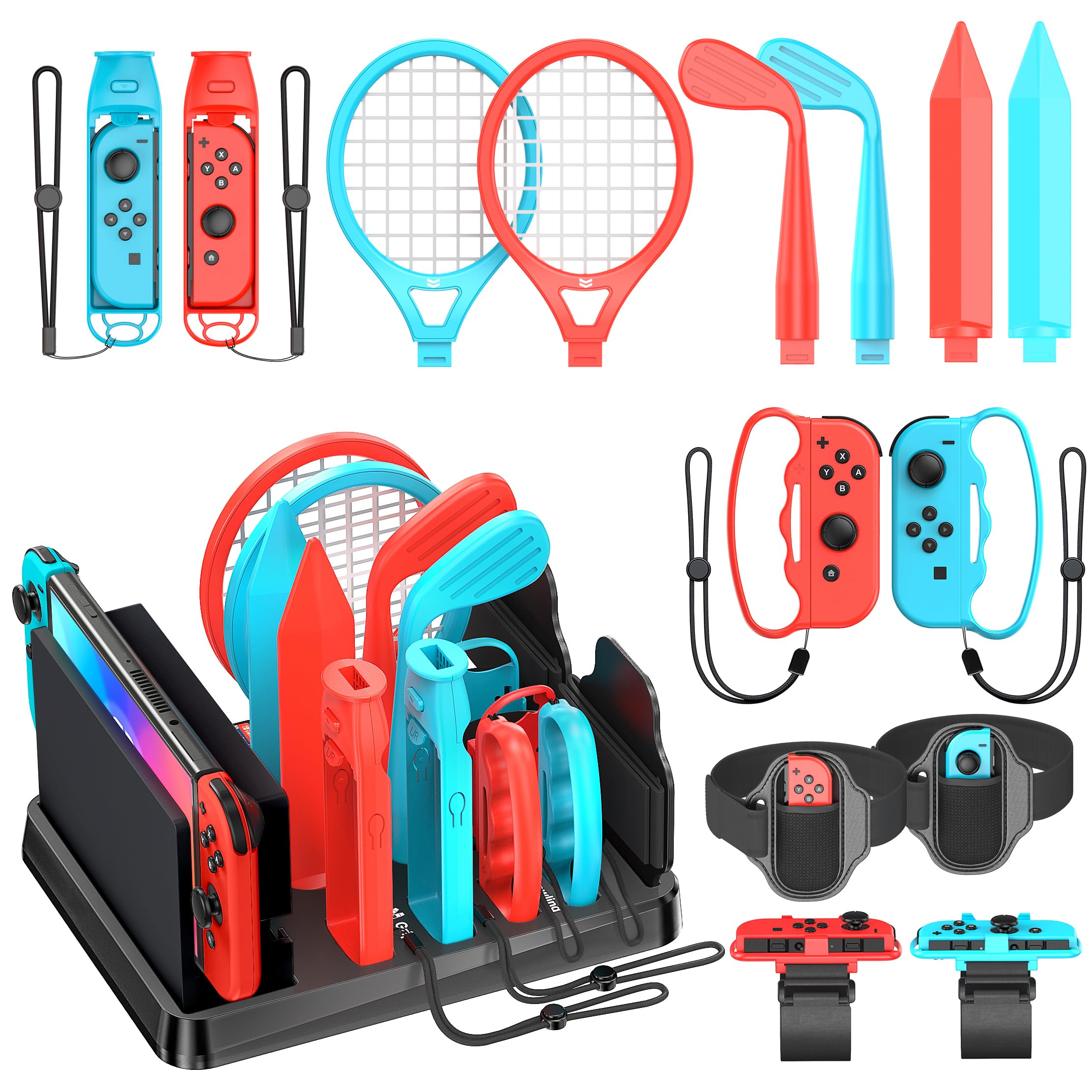 

15 in 1 Set Switch Sports Accessories Switch Sports Set Switch Sports Peripherals Storage Stand Switch Dock Storage Switch Sports Attachment Storage