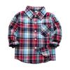 Bawełniana kurtka Dziecięce koszule w kratę Koszula z długim rękawem zapinana na guziki Znosić
