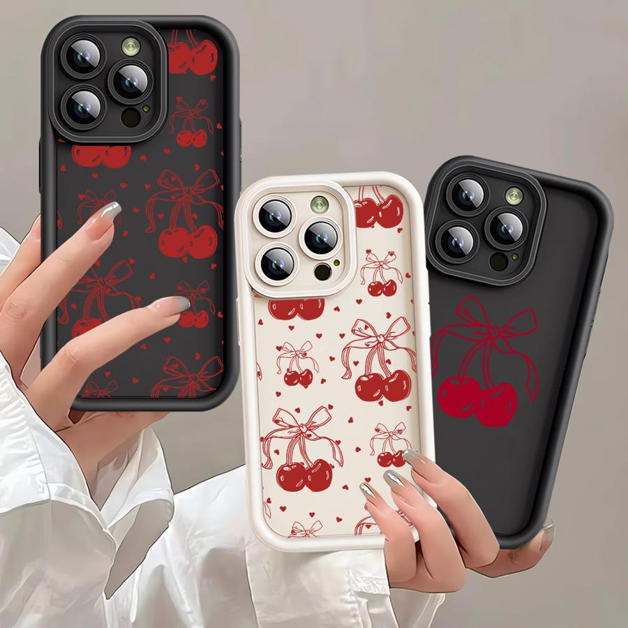 Cherry Flower Phone Case for Apple iPhone 16 11 13 15 12 14 Pro Max 13 12 14 Plus 16 11 15 Pro Silicone Soft Cover