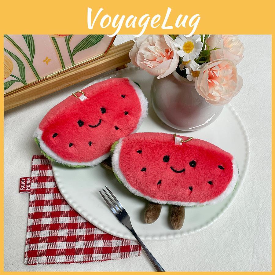 Cute Watermelon Plush Keychain With Pp Cotton Filling For Bag Decoration And Collectors