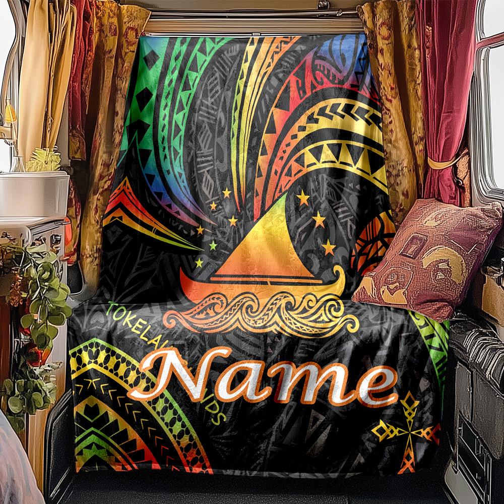 Polynesian Tattoo Rv Customize Your Name Blanket Comfortable Soft Lightweight Allseason Multipurpose Blanket For Travel Camping Picnics Sofas Rvs Beds
