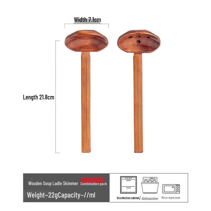 Japanese Style Retro Wooden Soup and Porridge Spoon Set