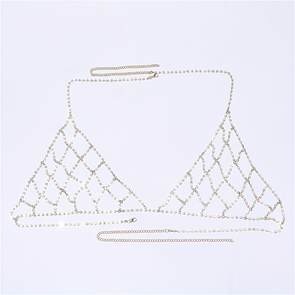 

Полый укороченный топ, бюстгальтер, цепочка, инкрустированная блестящими стразами, сексуальная цепочка для тела, ювелирное изделие, украшение для нижнего белья