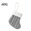 Festive Gift Packaging Accessories Christmas Tableware Holder Knitted Stockings Spoon Knife Fork Decorative Stocking Pendants Bag for Fireplace,