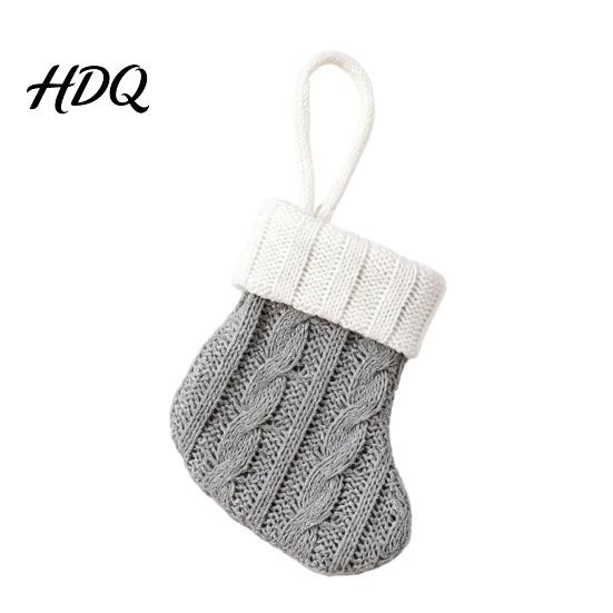 Festive Gift Packaging Accessories Christmas Tableware Holder Knitted Stockings Spoon Knife Fork Decorative Stocking Pendants Bag for Fireplace,
