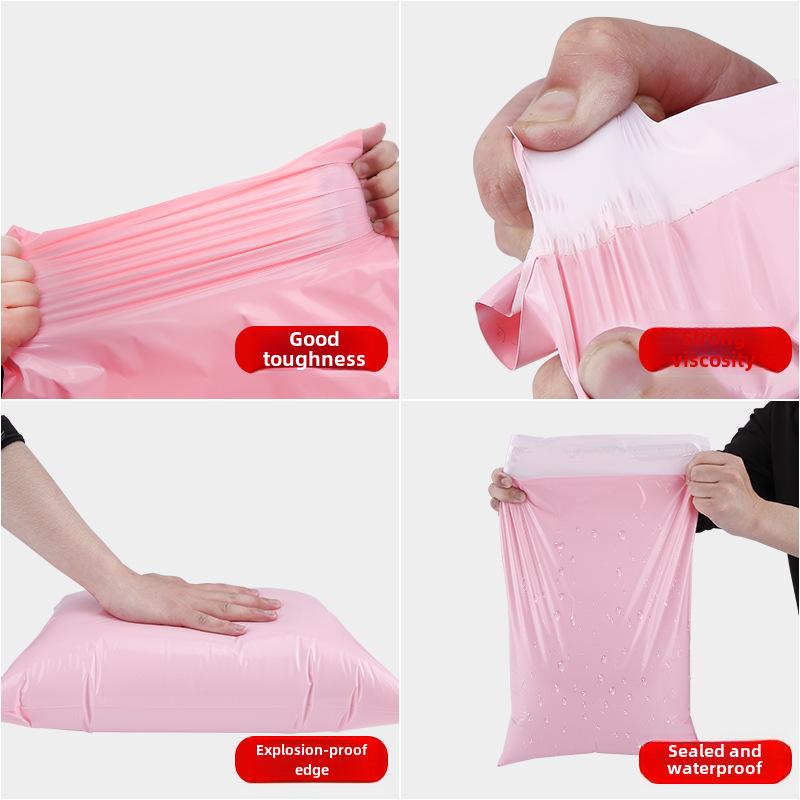 Custom Logo Waterproof Pink Express Packaging Bags - Durable & Fresh Design
